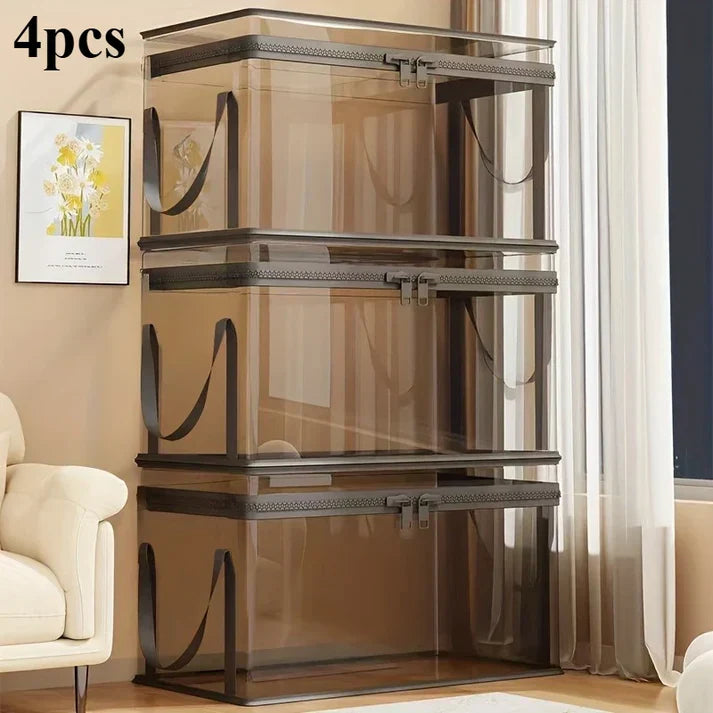 2-Pack Large Transparent Storage Boxes